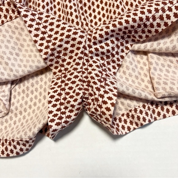 •FREE PEOPLE• Get Free Printed High Rise Pull-On Shorts in Cream & Burgundy Med - Picture 10 of 12